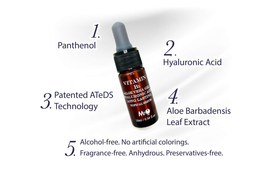 Vitamin B5 + Aloe Vera Gel + Hyaluronic Acid Long Lasting Topical Serum Ingredients English